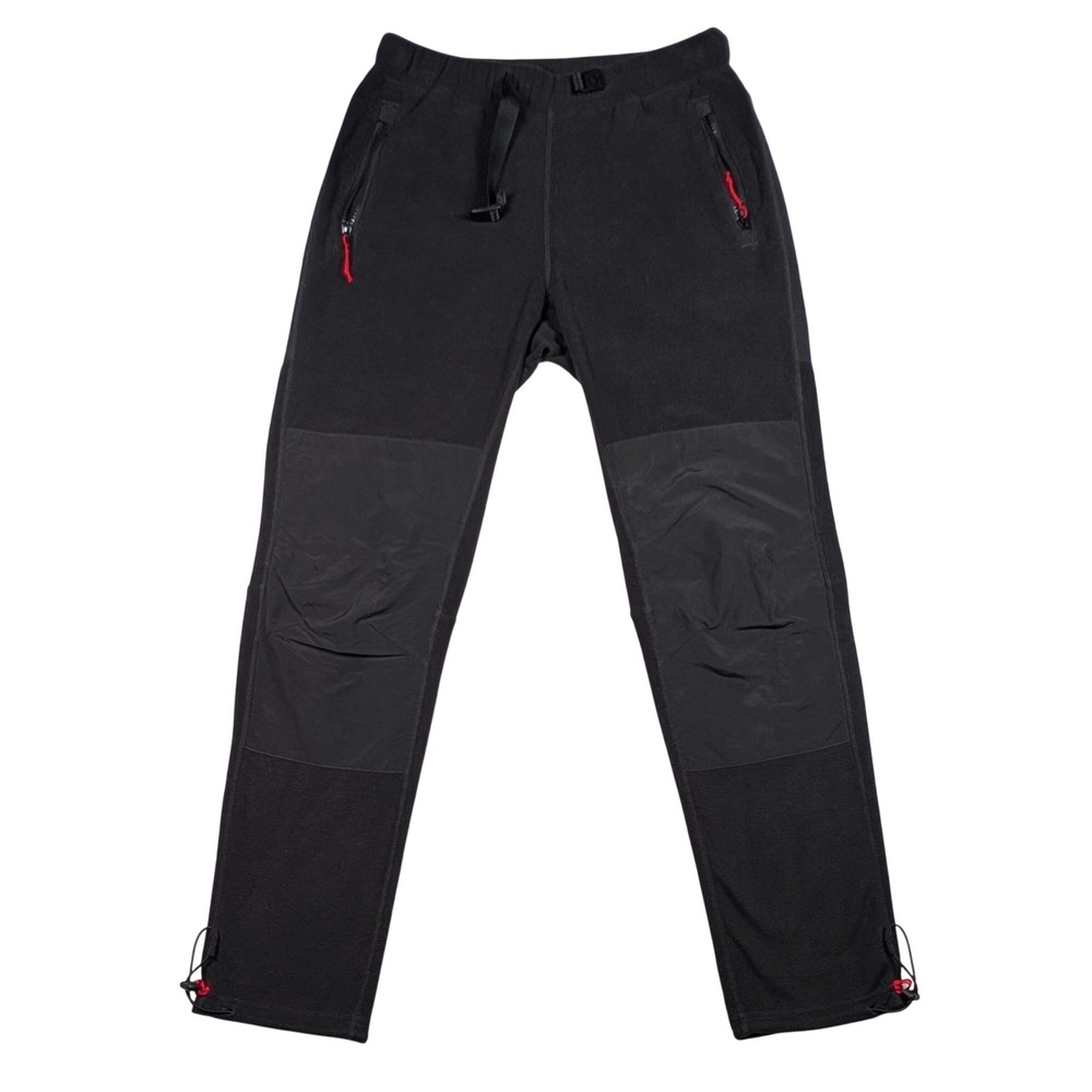 Topo Designs Polartec Fleece Pants Womens S Black Reinforced Knee Belted